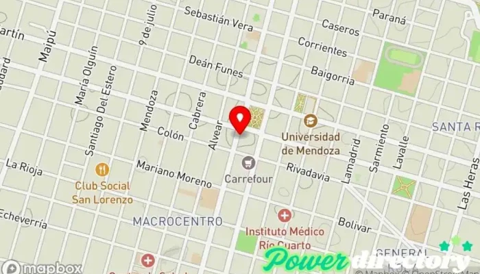 mapa de Tarjeta Grupar Planificador financiero en Río Cuarto