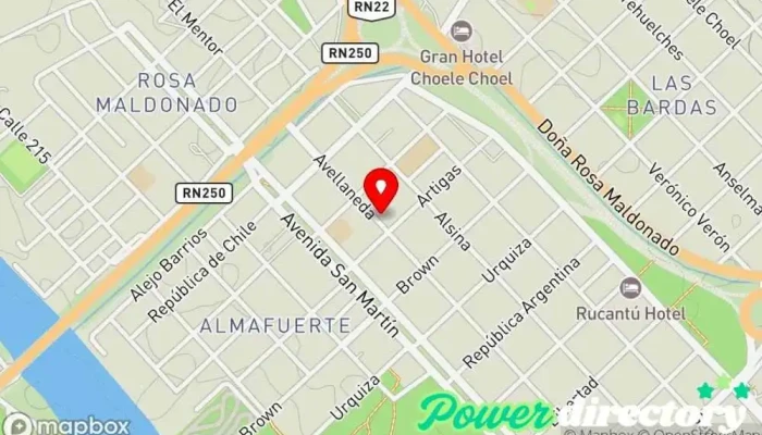 mapa de Tarjeta Huilen Institución financiera en Choele-choel