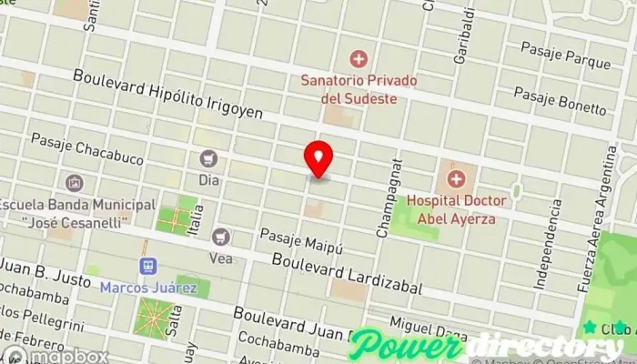 mapa de Tarjeta Local Marcos Juarez Comercio en Marcos Juárez