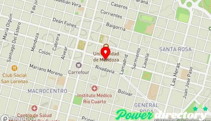 mapa de Tarjeta Plan Platino Agencia de préstamos, Planificador financiero en Río Cuarto