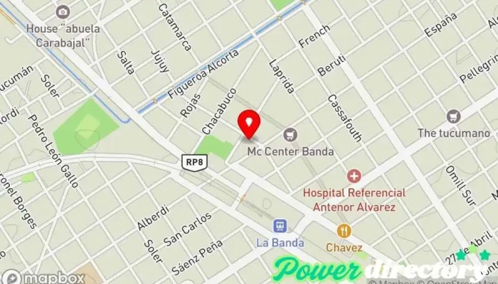 mapa de Tarjeta Sucrédito La Banda Institución financiera en La Banda