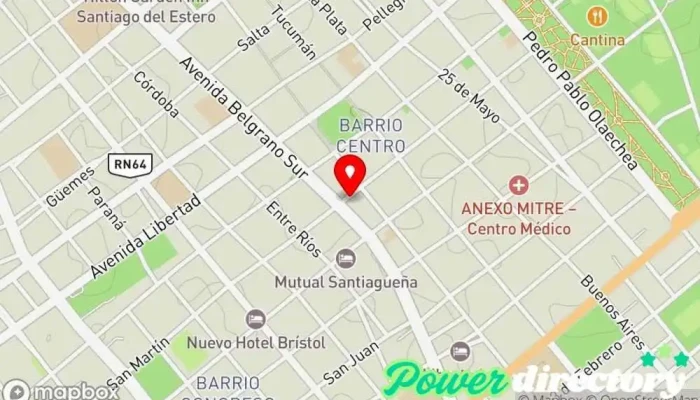 mapa de Tarjeta Sucrédito Institución financiera en Santiago del Estero