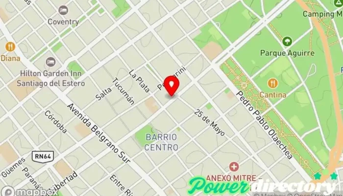 mapa de Tarjeta Única Institución financiera en Santiago del Estero