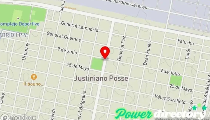mapa de Tarjeta Valor Institución financiera en Justiniano Posse
