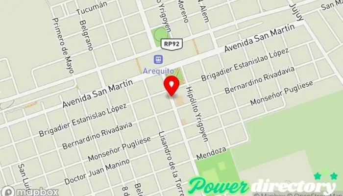 mapa de Tarjeta Valor Institución financiera en Arequito