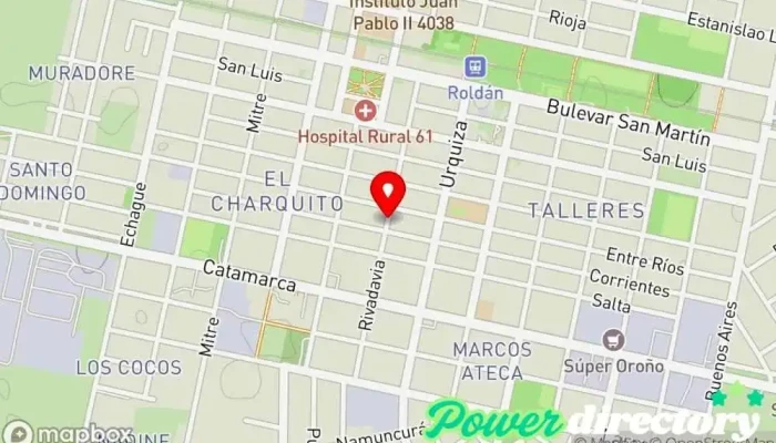 mapa de Tarjeta Valor Institución financiera en Roldán