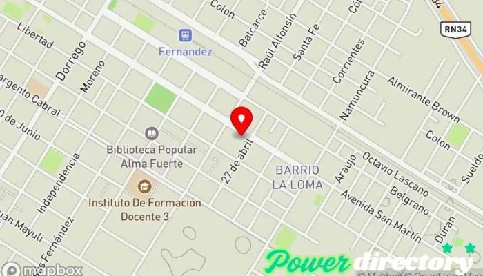 mapa de Tostatto Panadería mayorista en Fernández