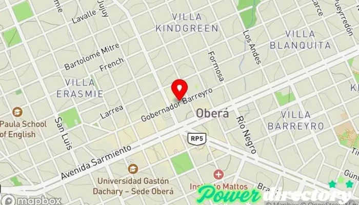 mapa de Virú Créditos Oberá // A.M.F.A.Y.S. Consultora financiera, Agencia de préstamos, Servicio de transferencias de dinero en Oberá