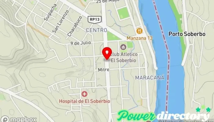 mapa de Western Union Servicio de transferencias de dinero en El Soberbio
