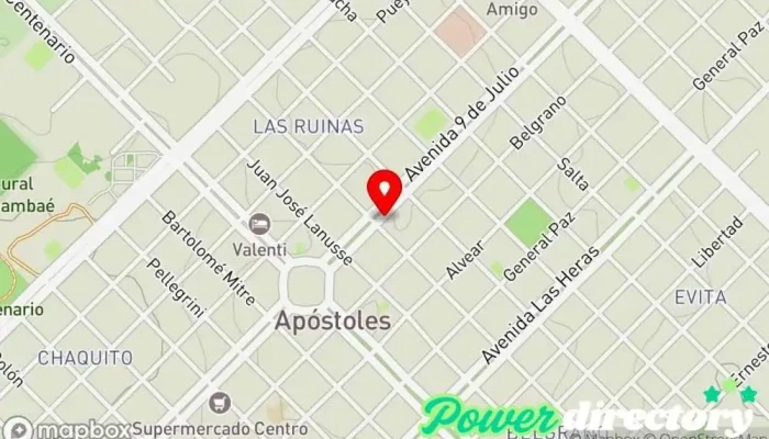 mapa de Western Union Pago Fácil - Agente Servicio de transferencias de dinero, Banco, Oficina de cambio de divisas en Apóstoles