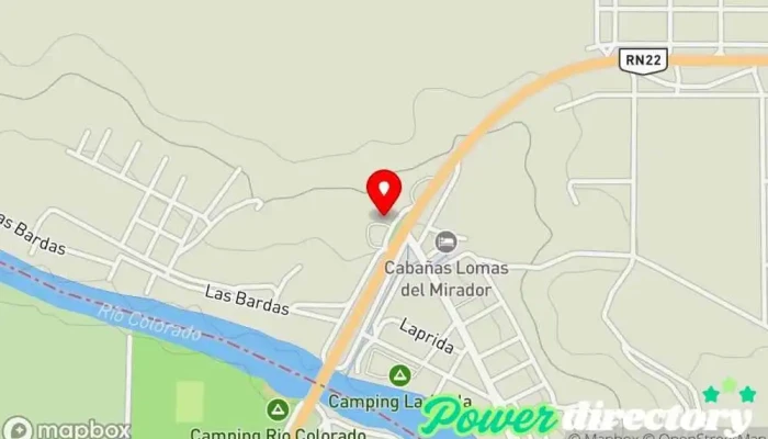 mapa de YPF ACA Caleu Caleu Gasolinera, Hotel, Parque, Comercio en La Adela